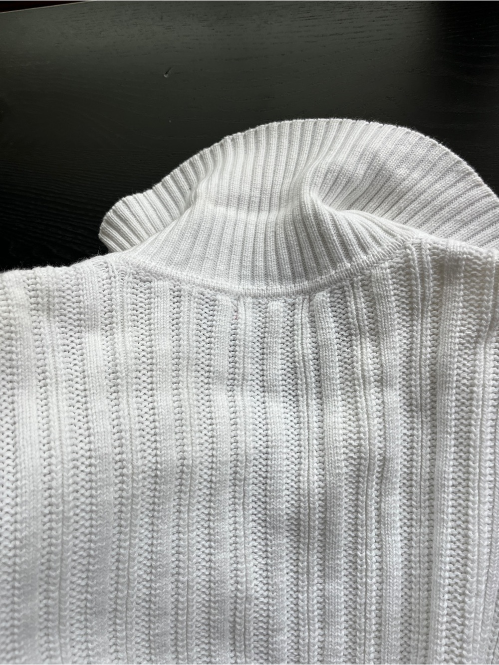 Chaps White 100% Cotton Ribbed Button-Up Cardigan Sweater Large L  - Picture 9 of 16